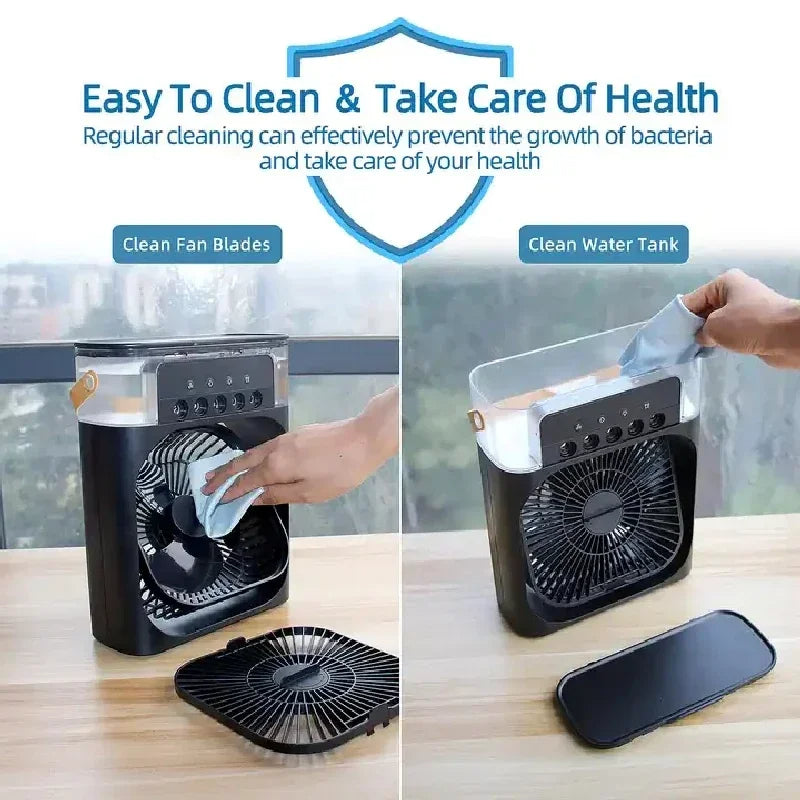 Powerful, Cool, Portable 3 in 1 Personal Cooler, Misting Fan and Humidifier with Night Light